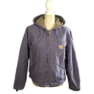 CARHARTT purple lavender sherpa lined jacket hooded M womens